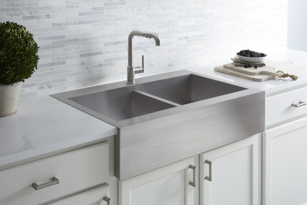 K39441NA Kohler Vault 36" x 24" Double Basins Farmhouse Kitchen Sink